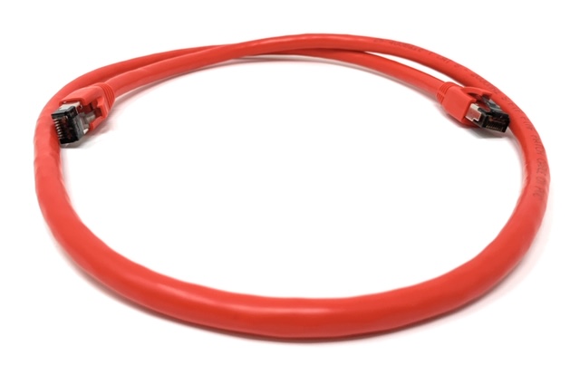 Cat8 Shielded 24AWG 40GB Ethernet Network Cable - 2 Feet - Red